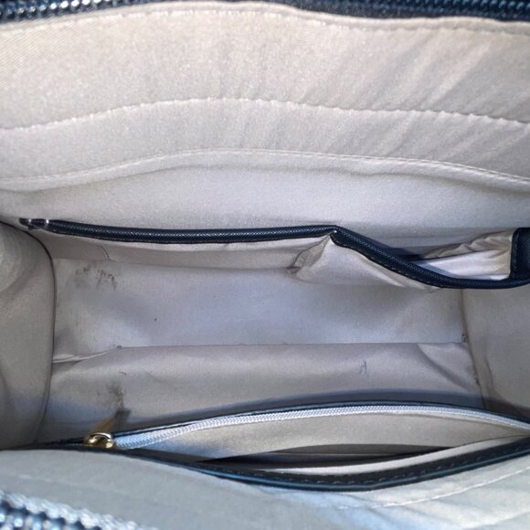 Dasein  Navy Blue Floral Faux Leather Tote Bag with matching wallet - Picture 9 of 16